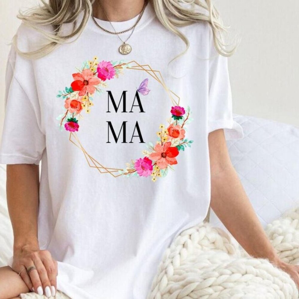 Mama Shirt, Floral Mama Shirt